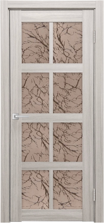 Фото Межкомнатная дверь Легенда К-8 тон Белая лиственница Остекление Гранит бронза