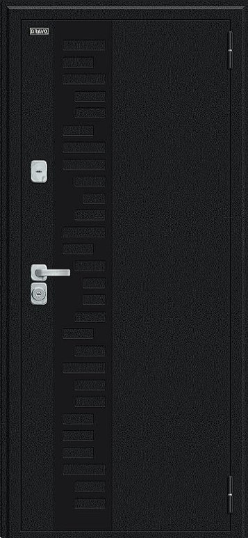 Товар Дверь Браво Thermo Техно Д2/BChrome Букле черное/Wenge Melinga DIS007442