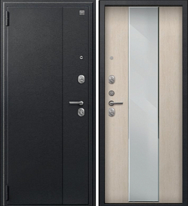 Товар Дверь A-04 черный сатин - седой дуб зеркало DIS007332